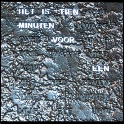 Nederlandse woordklok 40 x 40 cm, grafiet