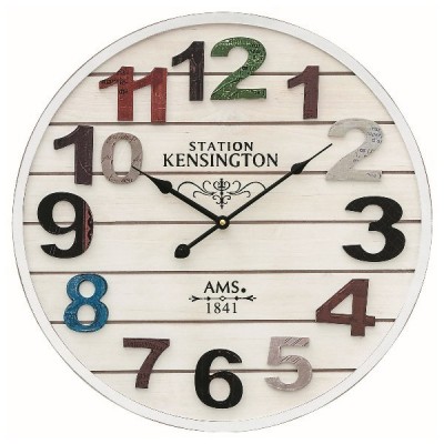 Houten ronde klok AMS 9538