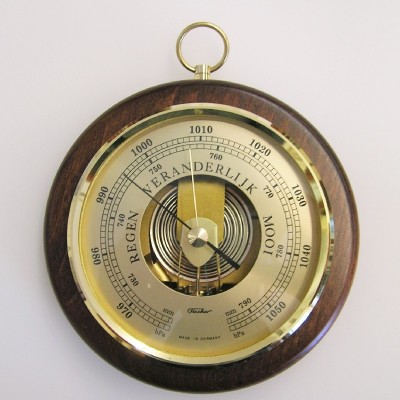 Barometer rond noten Fischer QR