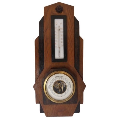 Vintage barometer met thermometer