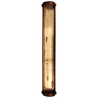 Bowfront barometer (meest uitgebreid) mahonie