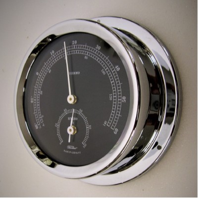 Fischer chroom zwart hygro-/thermometer TX
