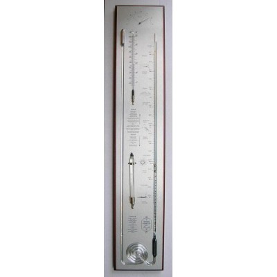 Contra-barometer mahonie/rvs breed