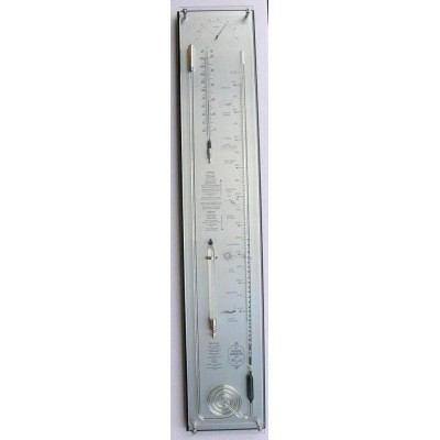 Zwart/rvs contrabarometer breed+glas YF