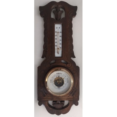 WT Barometer + tulpen houtsnijwerk