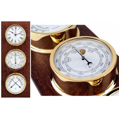 Maritiem weerstation mahonie / messing Maritiem weerstation mahonie / messing