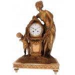 Grote pendule met vrouw en cupido
