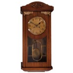 Eiken regulateur met glas in lood