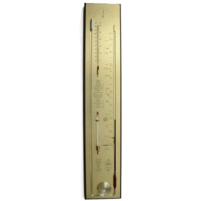 Contra-barometer noten/messing breed
