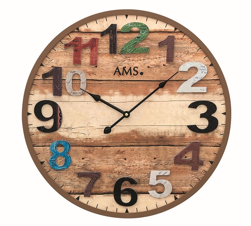 houten ronde klok ams 9539