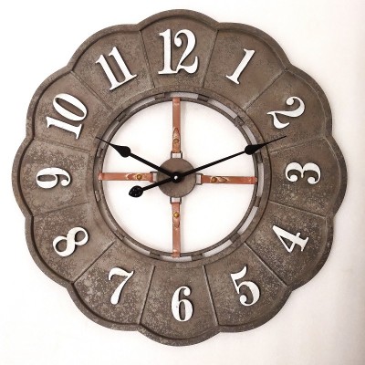 Grote zinken wandklok GB106