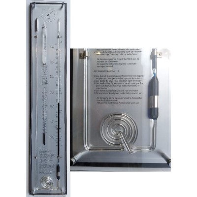 Zwart/rvs contrabarometer breed+glas YF