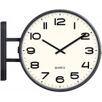 Dubbelzijdige stationsklok metaal, zwart