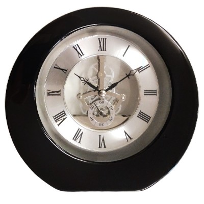 AA tafelklok met skelet uurwerk, zwart