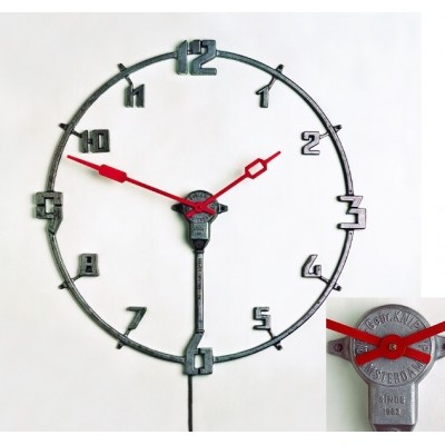 Grote metalen Gebr. Knip industrial office clock